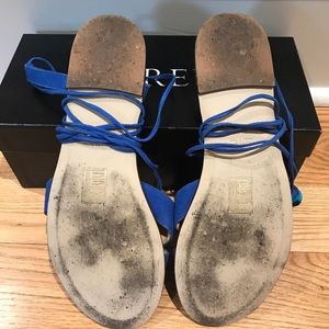J. Crew Shoes - J.Crew Blue Suede Pom-Pom Sandals J. Crew Shoes - J.Crew Blue Suede Pom-Pom Sandals